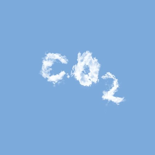 Formule CO2 inscrit dans le ciel